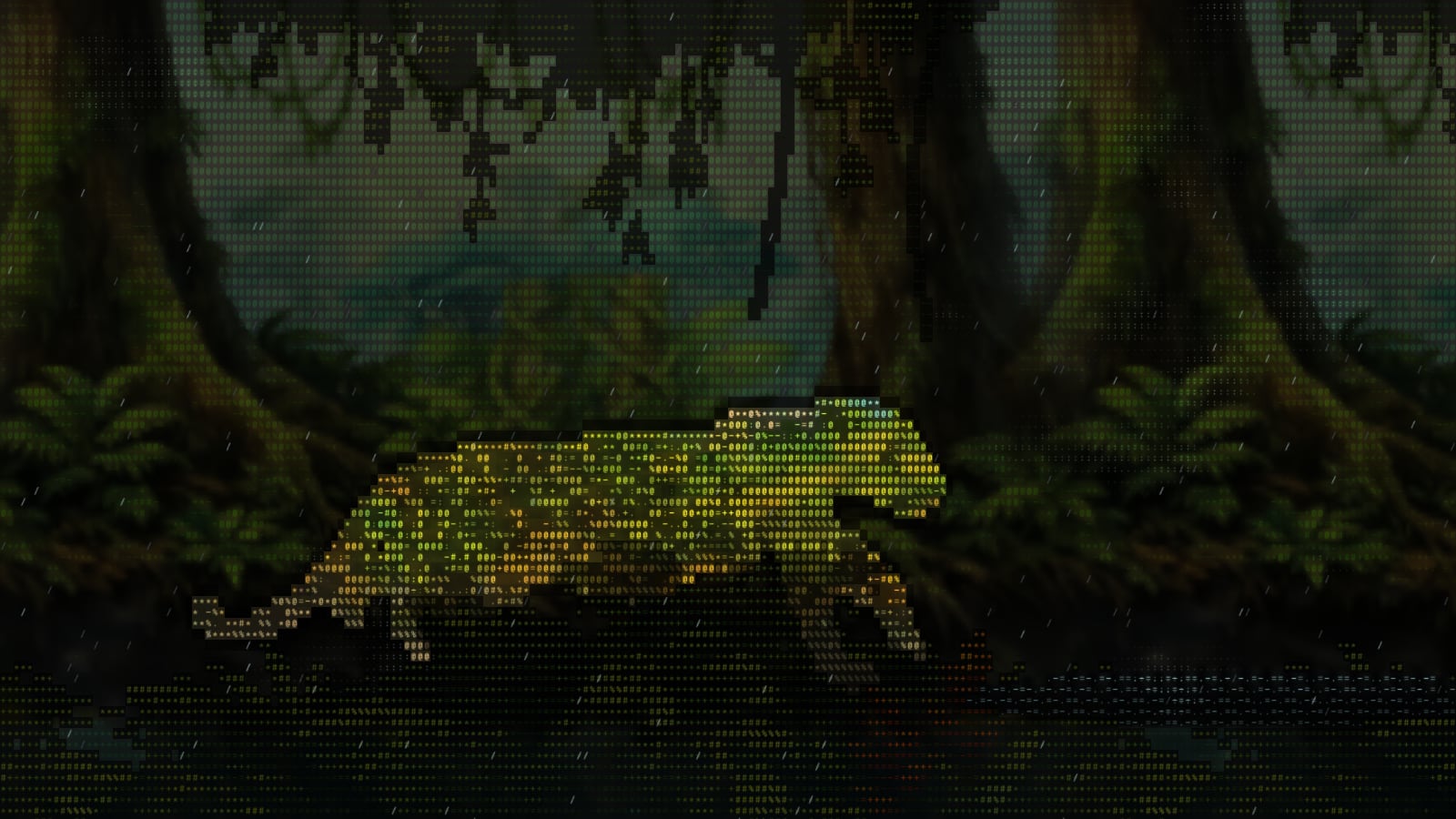 ASCII-jaguar — het regenwoud in de letters